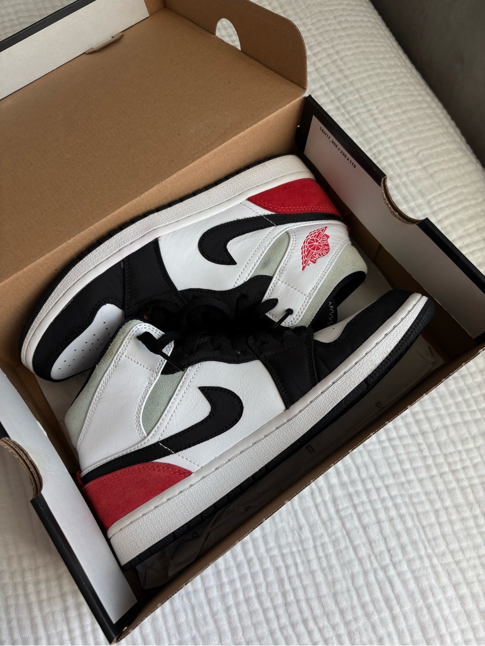 Jordan Men’s Black White Red High-Top Sneaker